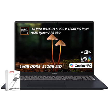 ASUS Vivobook 14 Laptop, Copilot+ PC, 14” WUXGA 60Hz Display, AMD Ryzen AI 7 350 with XDNA NPU, AMD Radeon Graphics, 16GB RAM, 512GB SSD, Platinum Gold, M1407KA-PS74