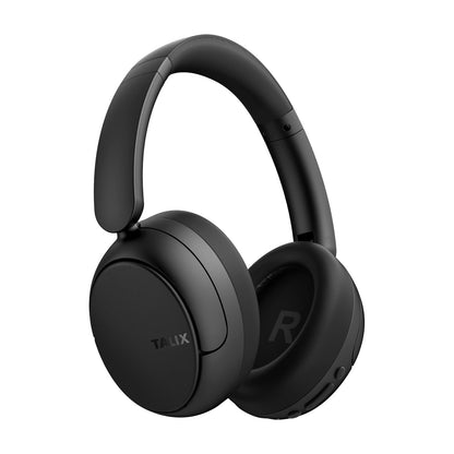 TALIX H30 Hybrid Active Noise Cancelling Headphones, 110H Playtime Hi-Res Audio Bluetooth 6.0 Wireless Over Ear ANC Headphones for Commute/Workout/Gym (Black)