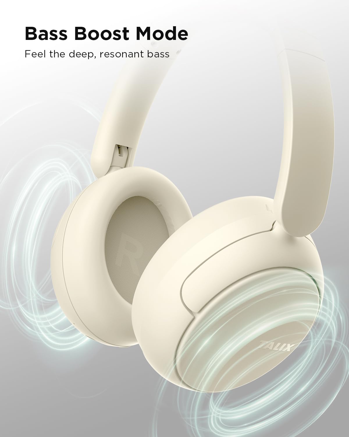 TALIX H30 Hybrid Active Noise Cancelling Headphones, 110H Playtime Hi-Res Audio Bluetooth 6.0 Wireless Over Ear ANC Headphones for Commute/Workout/Gym (Black)