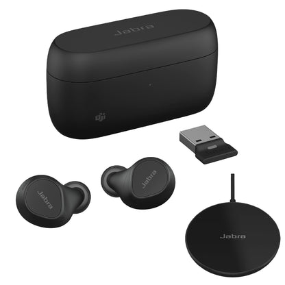 Jabra Evolve2 True Wireless Earbuds - in-Ear Bluetooth Earbuds with Active Noise Cancellation MultiSensor Voice Technology - Certified to Work with Your Virtual Meeting Apps - Black