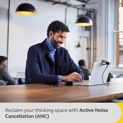 Jabra Evolve2 True Wireless Earbuds - in-Ear Bluetooth Earbuds with Active Noise Cancellation MultiSensor Voice Technology - Certified to Work with Your Virtual Meeting Apps - Black
