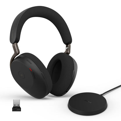 Jabra Evolve3 85 Over-Ear Wireless Bluetooth Headset with Microphone for Work, AI Voice Call Technology, Adaptive Active Noise Cancellation, 25-Hour Battery, USB-C, Microsoft Teams Certified, Black