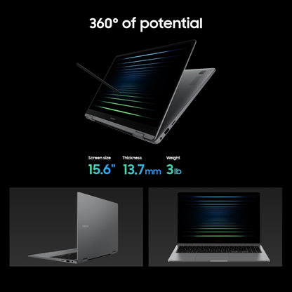 Samsung 15.6” Galaxy Book5 360 Copilot AI Laptop PC Computer, FHD AMOLED Touchscreen, 16GB / 512GB, Dolby Atmos Quad Speakers, All-Day Battery Life, NP750QHA-KA1US