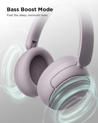 TALIX H30 Hybrid Active Noise Cancelling Headphones, 110H Playtime Hi-Res Audio Bluetooth 6.0 Wireless Over Ear ANC Headphones for Commute/Workout/Gym (Black)