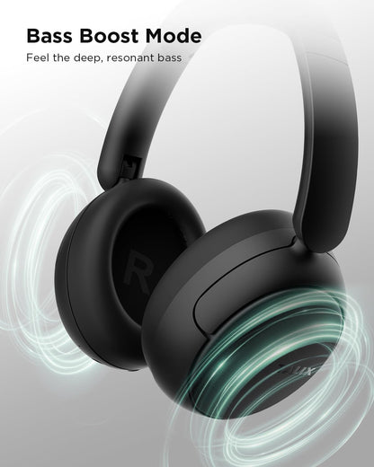 TALIX H30 Hybrid Active Noise Cancelling Headphones, 110H Playtime Hi-Res Audio Bluetooth 6.0 Wireless Over Ear ANC Headphones for Commute/Workout/Gym (Black)