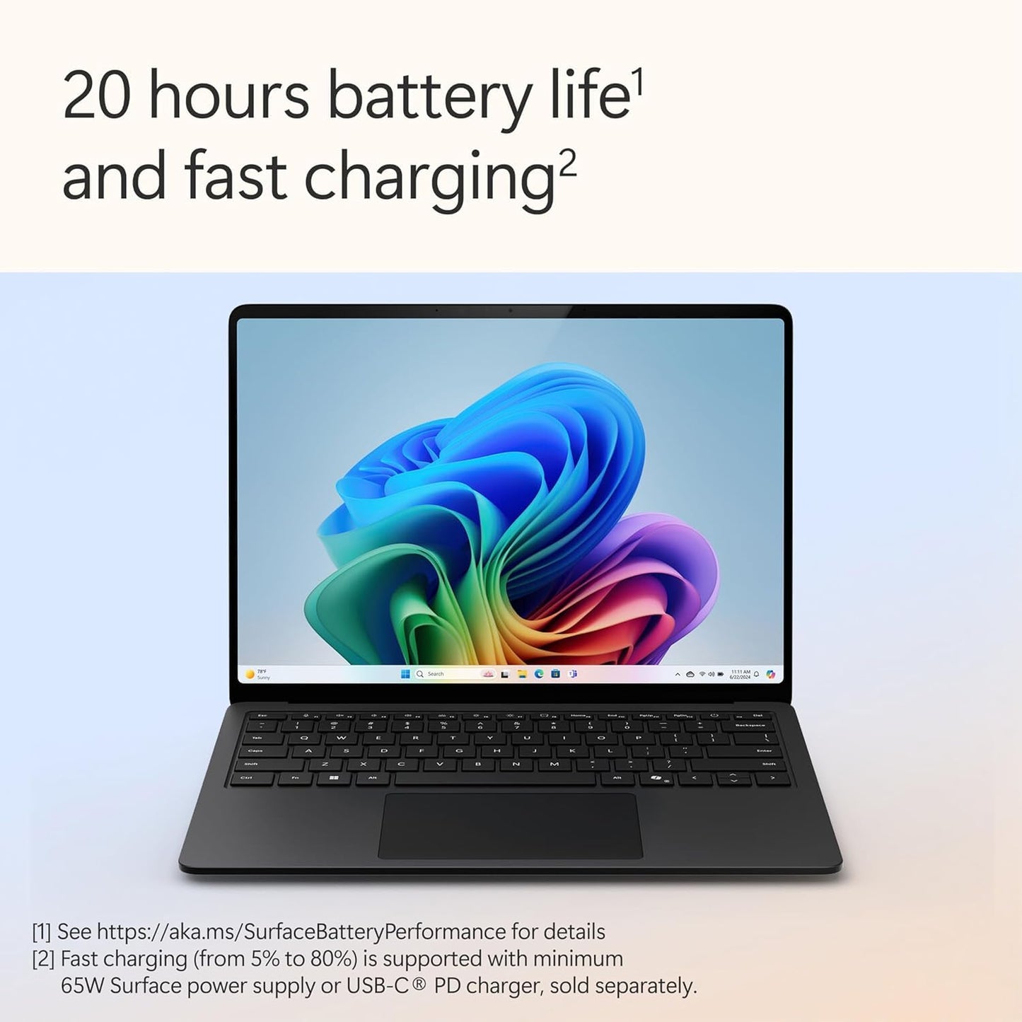 Microsoft Surface Laptop 7 AI Copilot+ PC for Business (13.8" 2K+ Touchscreen, Snapdragon X Plus (> Intel i7-1355U), 16GB DDR5, 1TB SSD), 20-Hr Long Battery Life, IR Webcam, Wi-Fi 7, Windows 11, Black