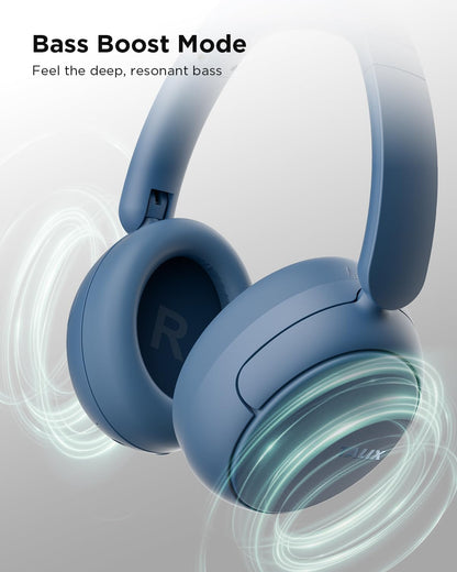 TALIX H30 Hybrid Active Noise Cancelling Headphones, 110H Playtime Hi-Res Audio Bluetooth 6.0 Wireless Over Ear ANC Headphones for Commute/Workout/Gym (Black)
