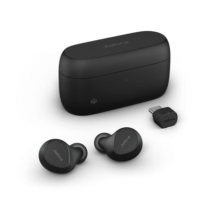 Jabra Evolve2 True Wireless Earbuds - in-Ear Bluetooth Earbuds with Active Noise Cancellation MultiSensor Voice Technology - Certified to Work with Your Virtual Meeting Apps - Black