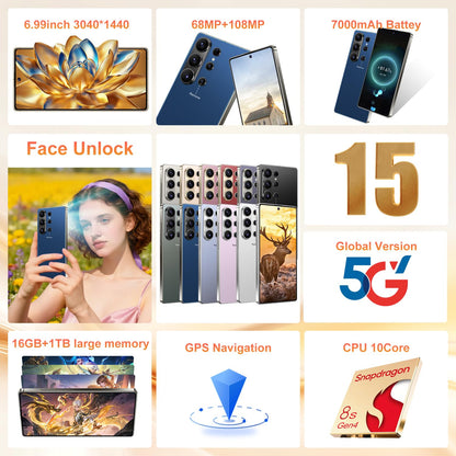 26 Ultra 16+1TB Smartphone -6.99-inch Display, Built-in Pen,Android 15, 7000mAh Battery, 68MP+108MP Dual Camera/Dual SIM/Fingerprint Lock/Face (Green)