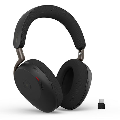 Jabra Evolve3 85 Over-Ear Wireless Bluetooth Headset with Microphone for Work, AI Voice Call Technology, Adaptive Active Noise Cancellation, 25-Hour Battery, USB-C, Microsoft Teams Certified, Black