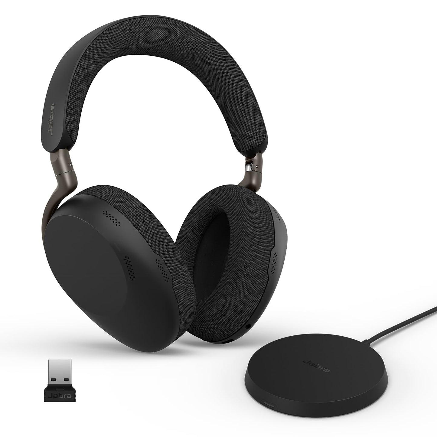 Jabra Evolve3 85 Over-Ear Wireless Bluetooth Headset with Microphone for Work, AI Voice Call Technology, Adaptive Active Noise Cancellation, 25-Hour Battery, USB-C, Microsoft Teams Certified, Black