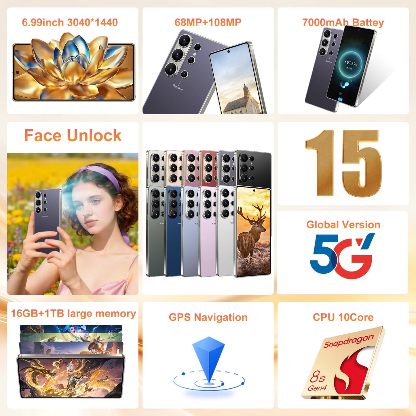 26 Ultra 16+1TB Smartphone -6.99-inch Display, Built-in Pen,Android 15, 7000mAh Battery, 68MP+108MP Dual Camera/Dual SIM/Fingerprint Lock/Face (Green)