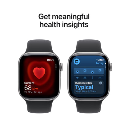 Apple Watch Series 11 [GPS 42mm] Smartwatch with Space Gray Aluminum Case with Black Sport Band - S/M. Sleep Score, Fitness Tracker, Health Monitoring, Always-On Display, Water Resistant