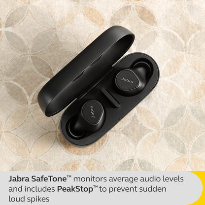 Jabra Evolve2 True Wireless Earbuds - in-Ear Bluetooth Earbuds with Active Noise Cancellation MultiSensor Voice Technology - Certified to Work with Your Virtual Meeting Apps - Black