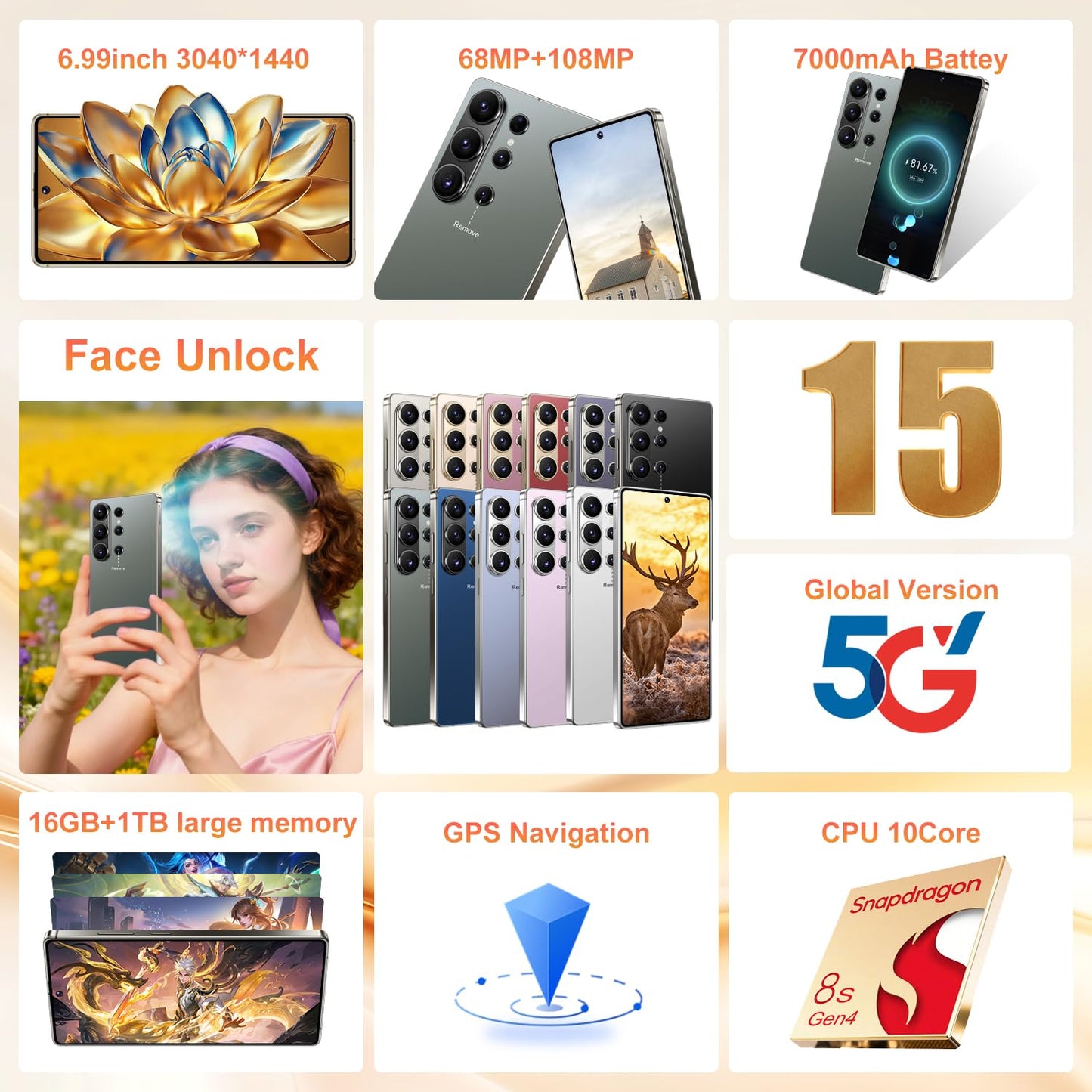 26 Ultra 16+1TB Smartphone -6.99-inch Display, Built-in Pen,Android 15, 7000mAh Battery, 68MP+108MP Dual Camera/Dual SIM/Fingerprint Lock/Face (Green)