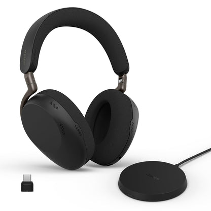 Jabra Evolve3 85 Over-Ear Wireless Bluetooth Headset with Microphone for Work, AI Voice Call Technology, Adaptive Active Noise Cancellation, 25-Hour Battery, USB-C, Microsoft Teams Certified, Black