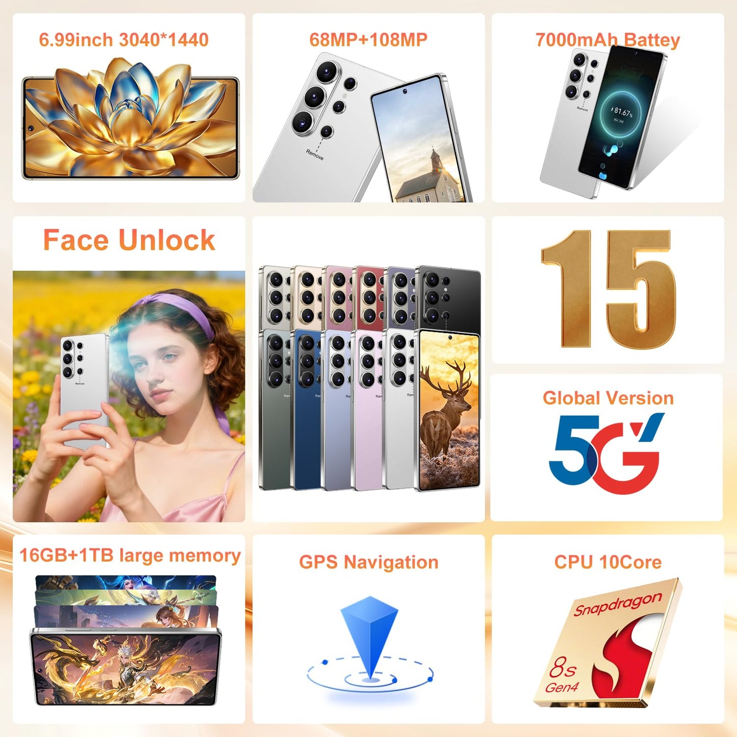 26 Ultra 16+1TB Smartphone -6.99-inch Display, Built-in Pen,Android 15, 7000mAh Battery, 68MP+108MP Dual Camera/Dual SIM/Fingerprint Lock/Face (Green)