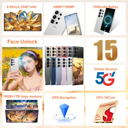 26 Ultra 16+1TB Smartphone -6.99-inch Display, Built-in Pen,Android 15, 7000mAh Battery, 68MP+108MP Dual Camera/Dual SIM/Fingerprint Lock/Face (Green)
