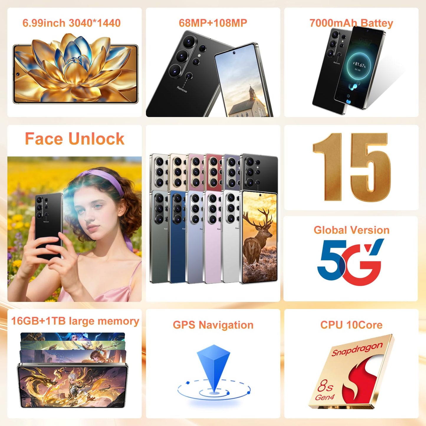 26 Ultra 16+1TB Smartphone -6.99-inch Display, Built-in Pen,Android 15, 7000mAh Battery, 68MP+108MP Dual Camera/Dual SIM/Fingerprint Lock/Face (Green)