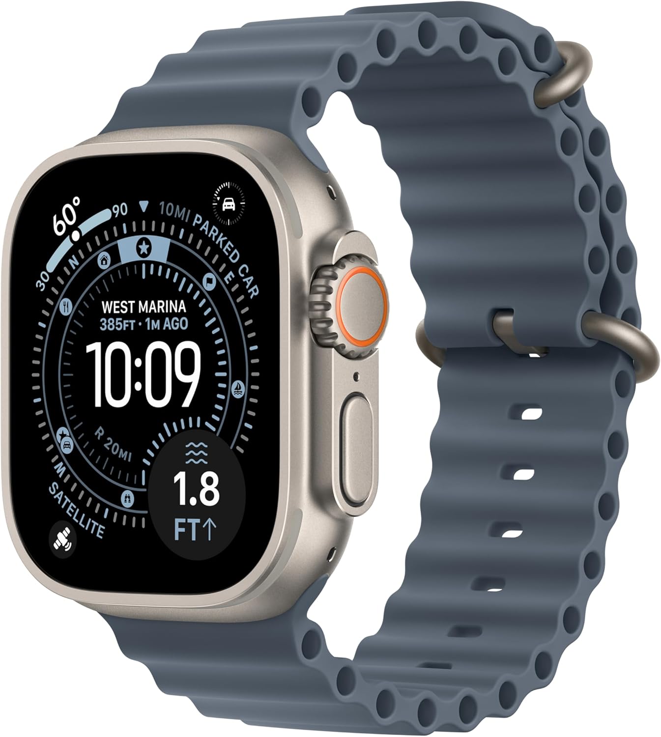 Apple Watch Ultra 3 [GPS + Cellular 49mm] Running & Multisport Smartwatch w/Rugged Titanium Case w/Natural Titanium Milanese Loop - L. Satellite Communications, Advanced Health & Fitness Tracking