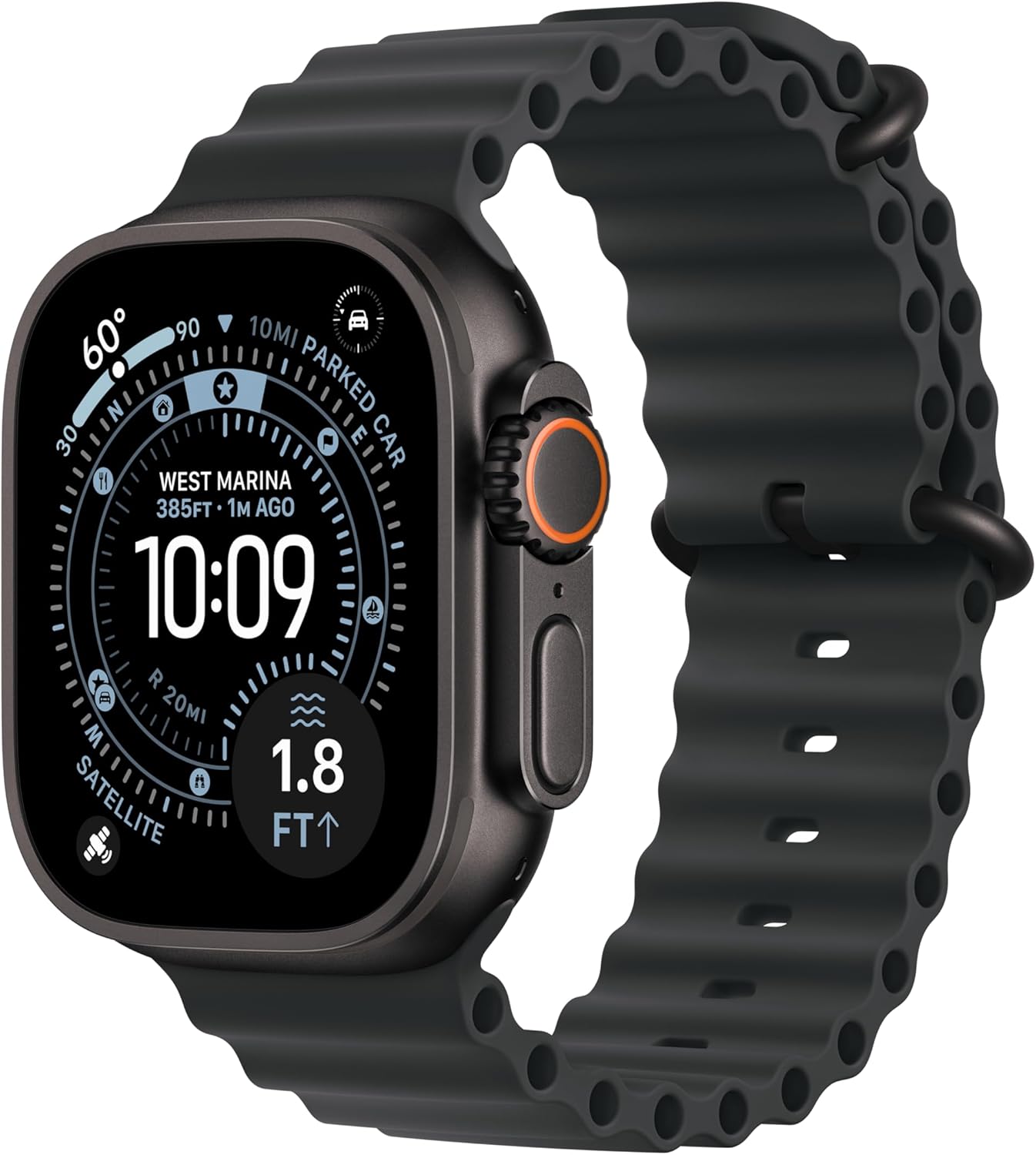Apple Watch Ultra 3 [GPS + Cellular 49mm] Running & Multisport Smartwatch w/Rugged Titanium Case w/Natural Titanium Milanese Loop - L. Satellite Communications, Advanced Health & Fitness Tracking