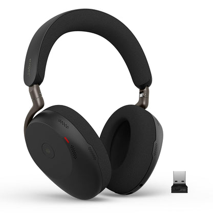 Jabra Evolve3 85 Over-Ear Wireless Bluetooth Headset with Microphone for Work, AI Voice Call Technology, Adaptive Active Noise Cancellation, 25-Hour Battery, USB-C, Microsoft Teams Certified, Black
