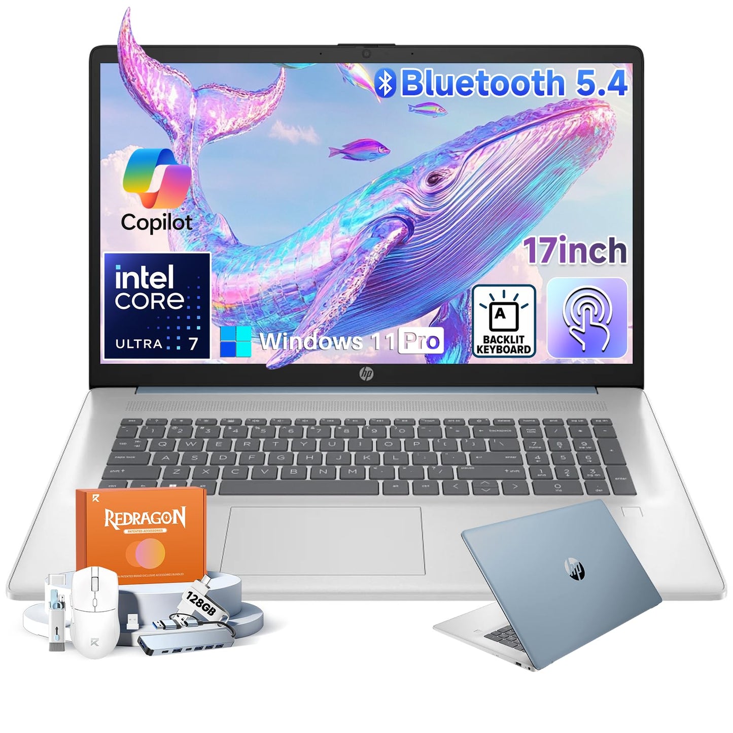 HP OmniBook 5 16 inch Next Gen AI PC, 2K Touchscreen, Snapdragon X Plus X1P-42-100, 16 GB RAM, 512 GB SSD, Qualcomm Adreno GPU, Windows 11 Home, Glacier Silver, 16-fb0000nr