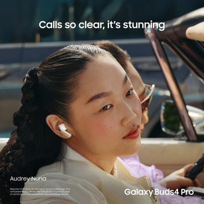 Samsung Galaxy Buds 4 Pro (2026) AI True Wireless Bluetooth Earbuds, Hi-Res Audio, 2-Way Speaker, ANC 2.0, Optimized Comfort, IP57, Live Translation, Black [US Version, 2 Yr Warranty]