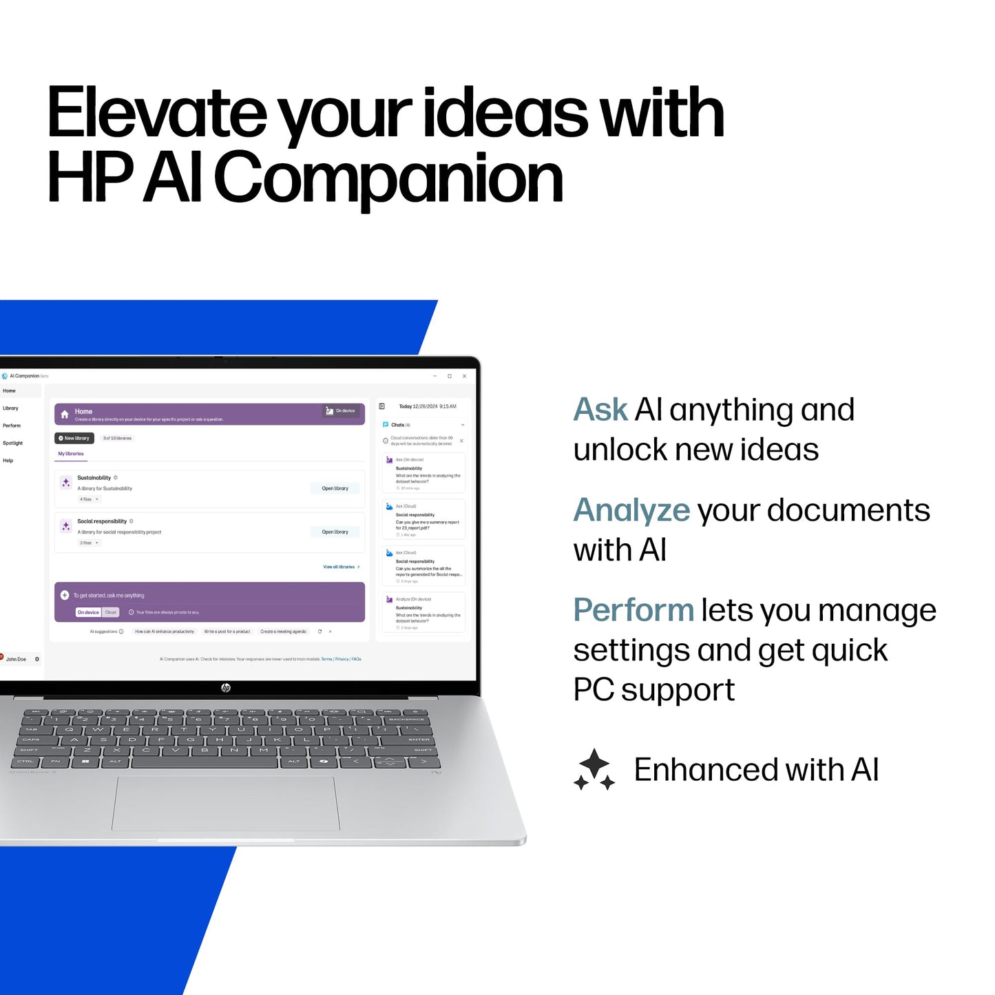 HP OmniBook 5 16 inch Next Gen AI PC, 2K Touchscreen, Snapdragon X Plus X1P-42-100, 16 GB RAM, 512 GB SSD, Qualcomm Adreno GPU, Windows 11 Home, Glacier Silver, 16-fb0000nr