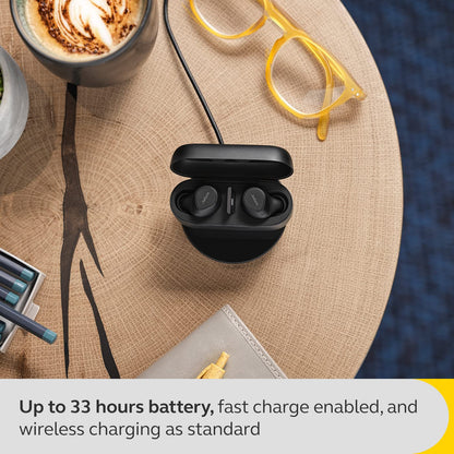 Jabra Evolve2 True Wireless Earbuds - in-Ear Bluetooth Earbuds with Active Noise Cancellation MultiSensor Voice Technology - Certified to Work with Your Virtual Meeting Apps - Black