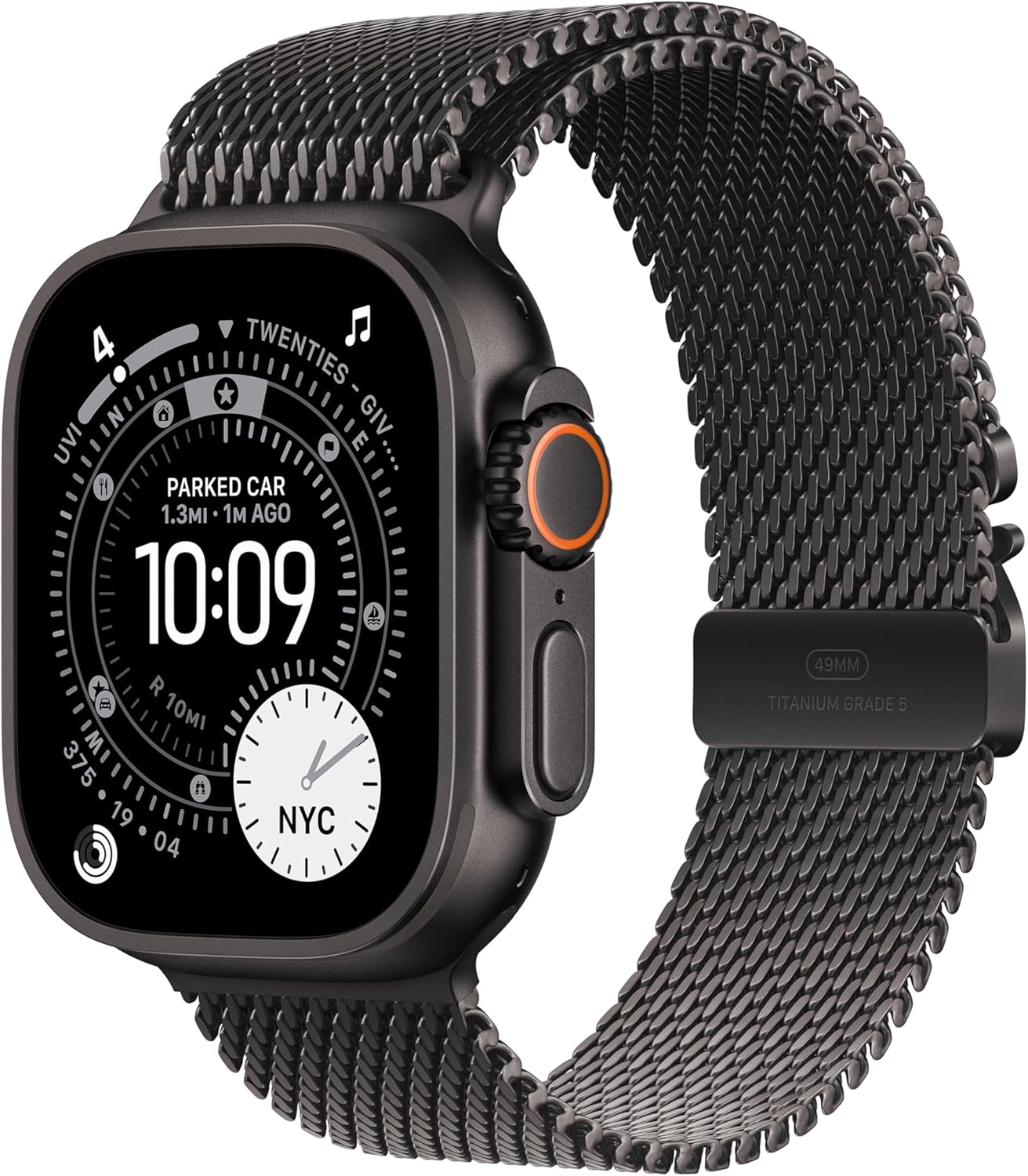 Apple Watch Ultra 3 [GPS + Cellular 49mm] Running & Multisport Smartwatch w/Rugged Titanium Case w/Natural Titanium Milanese Loop - L. Satellite Communications, Advanced Health & Fitness Tracking