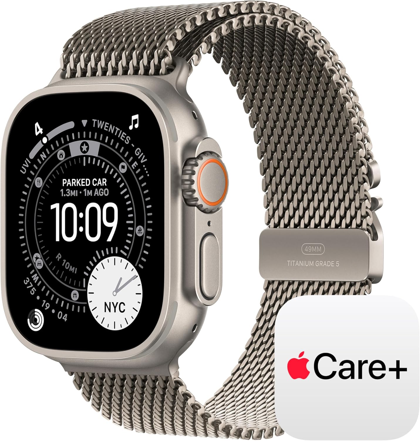 Apple Watch Ultra 3 [GPS + Cellular 49mm] Running & Multisport Smartwatch w/Rugged Titanium Case w/Natural Titanium Milanese Loop - L. Satellite Communications, Advanced Health & Fitness Tracking
