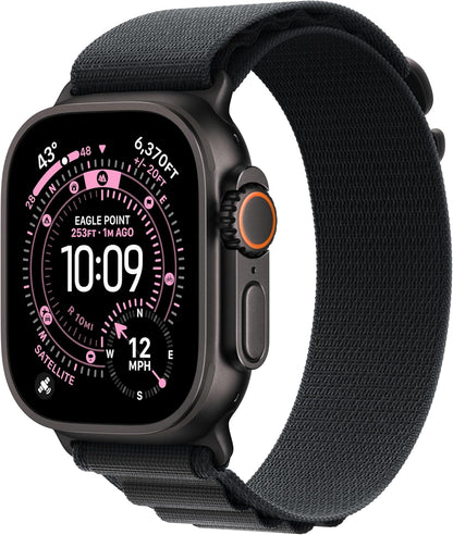 Apple Watch Ultra 3 [GPS + Cellular 49mm] Running & Multisport Smartwatch w/Rugged Titanium Case w/Natural Titanium Milanese Loop - L. Satellite Communications, Advanced Health & Fitness Tracking
