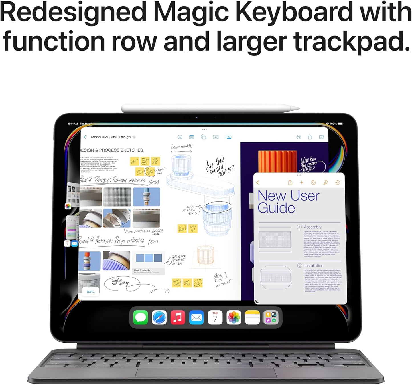 Apple iPad Magic Keyboard Case for iPad Pro 11-inch (M4 and M5), Great Typing Experience, Built-in Trackpad, Function Row, US English - Black