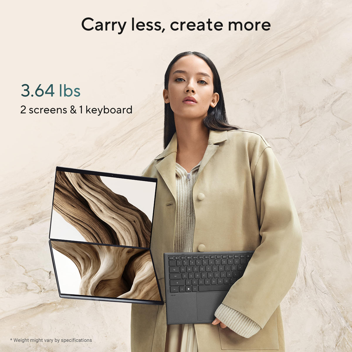 ASUS Zenbook Duo Laptop, Dual 14” OLED 3K 120Hz Touch Display, Evo, Intel Core Ultra 9 285H, Intel Arc Graphics, 32GB RAM, 1TB SSD, Windows 11, UX8406CA-PS99T