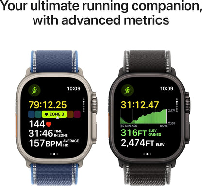 Apple Watch Ultra 3 [GPS + Cellular 49mm] Running & Multisport Smartwatch w/Rugged Titanium Case w/Natural Titanium Milanese Loop - L. Satellite Communications, Advanced Health & Fitness Tracking