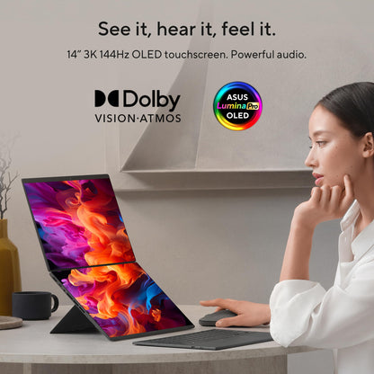 ASUS Zenbook Duo Laptop, Dual 14” OLED 3K 120Hz Touch Display, Evo, Intel Core Ultra 9 285H, Intel Arc Graphics, 32GB RAM, 1TB SSD, Windows 11, UX8406CA-PS99T