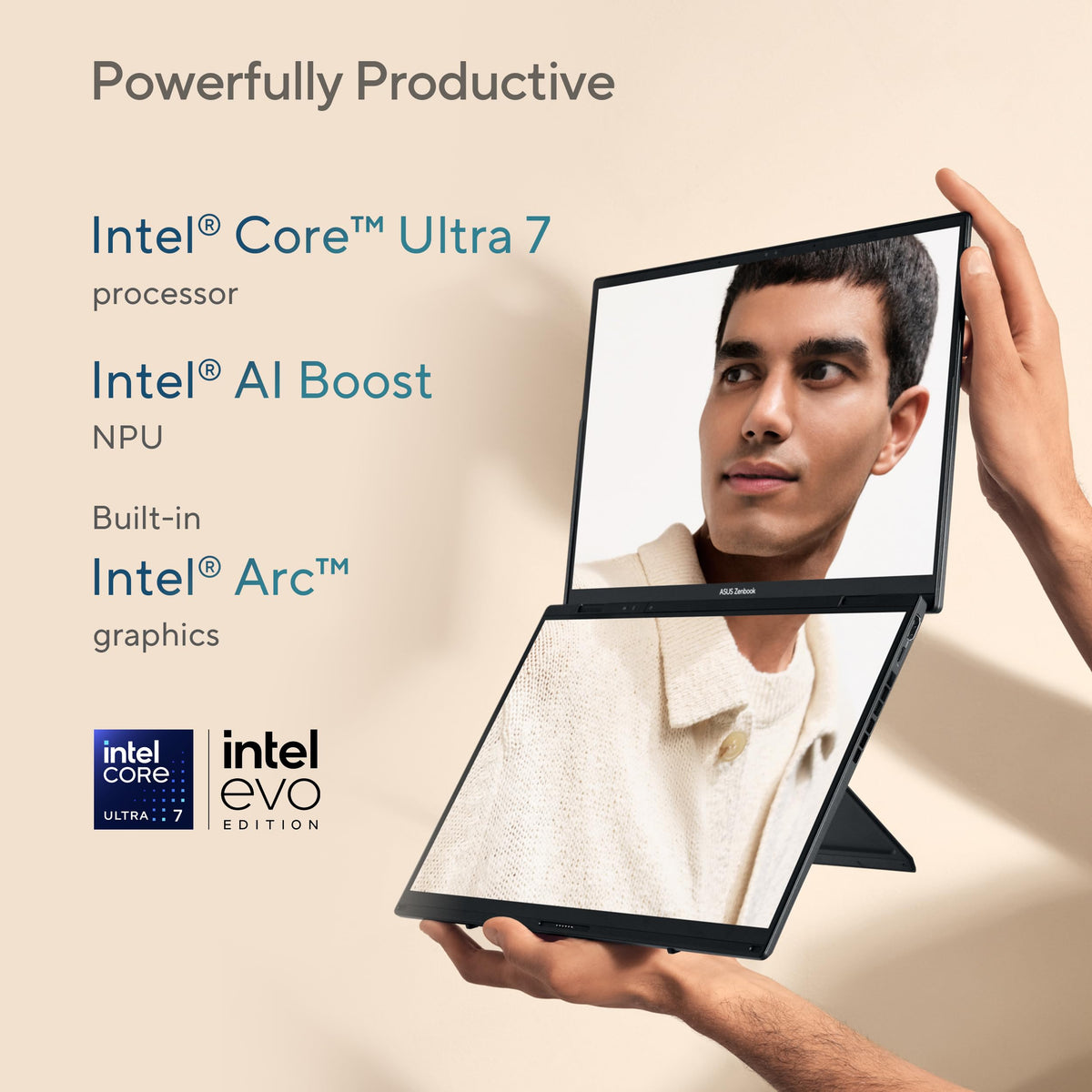 ASUS Zenbook Duo Laptop, Dual 14” OLED 3K 120Hz Touch Display, Evo, Intel Core Ultra 9 285H, Intel Arc Graphics, 32GB RAM, 1TB SSD, Windows 11, UX8406CA-PS99T