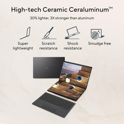 ASUS Zenbook Duo Laptop, Dual 14” OLED 3K 120Hz Touch Display, Evo, Intel Core Ultra 9 285H, Intel Arc Graphics, 32GB RAM, 1TB SSD, Windows 11, UX8406CA-PS99T