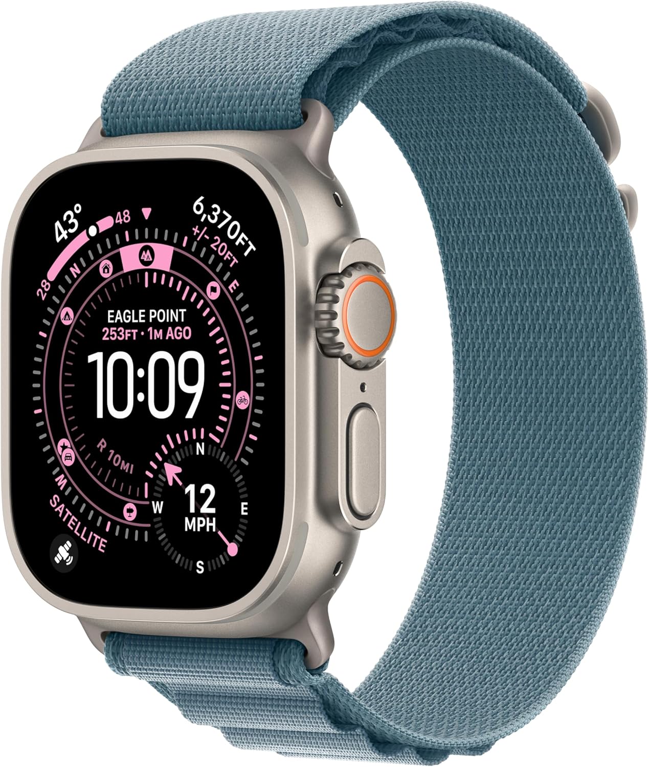Apple Watch Ultra 3 [GPS + Cellular 49mm] Running & Multisport Smartwatch w/Rugged Titanium Case w/Natural Titanium Milanese Loop - L. Satellite Communications, Advanced Health & Fitness Tracking